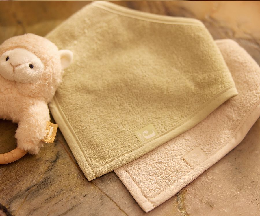 Spuugdoekje Jollein Slab bandana | Terry Soft Matcha/Terry Sand