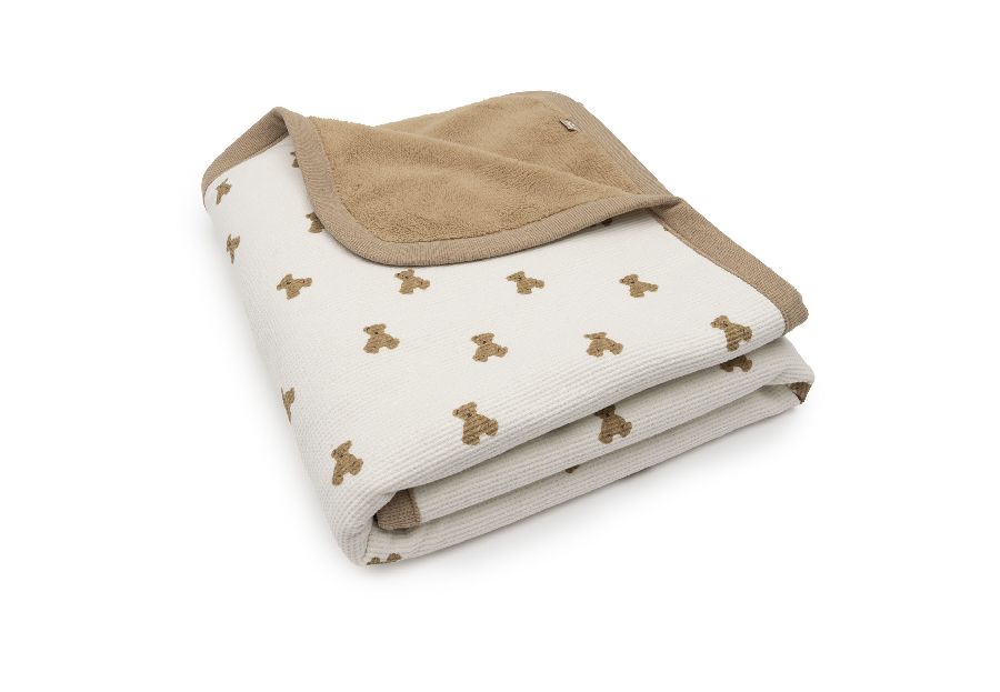 Deken Jollein, geschikt voor babybed 60x120/babybed 70x140 | Mini Teddy Bear