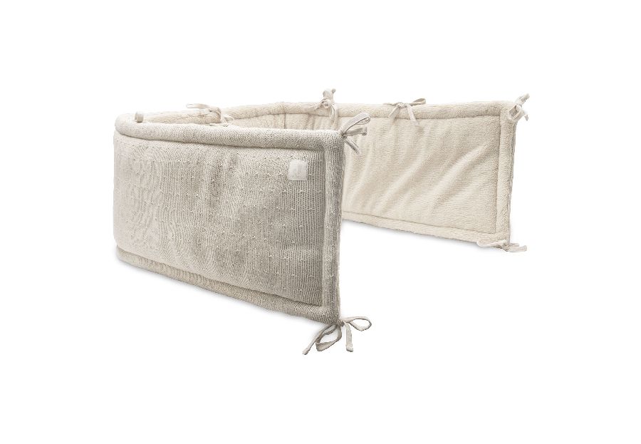 Tochtkussen Jollein Boxbumper, geschikt voor babybed/park | Sprinkle Knit Sand