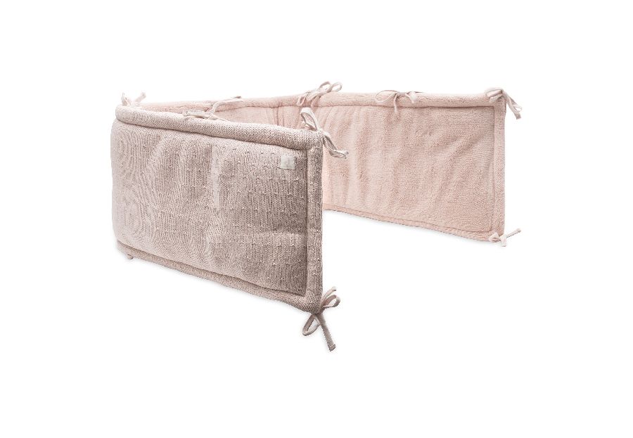 Tochtkussen Jollein Boxbumper, geschikt voor babybed/park | Sprinkle Knit Silk Rose