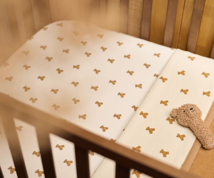 Deken Jollein, geschikt voor babybed 60x120/babybed 70x140 | Mini Teddy Bear