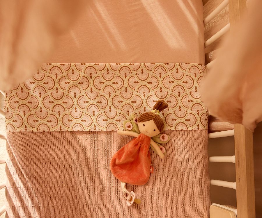 Deken Jollein, geschikt voor wieg/draagmand/park | Sprinkle Knit Silk Rose