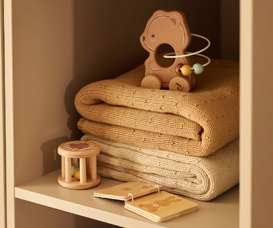 Deken Jollein, geschikt voor babybed 60x120/babybed 70x140 | Sprinkle Knit Sand