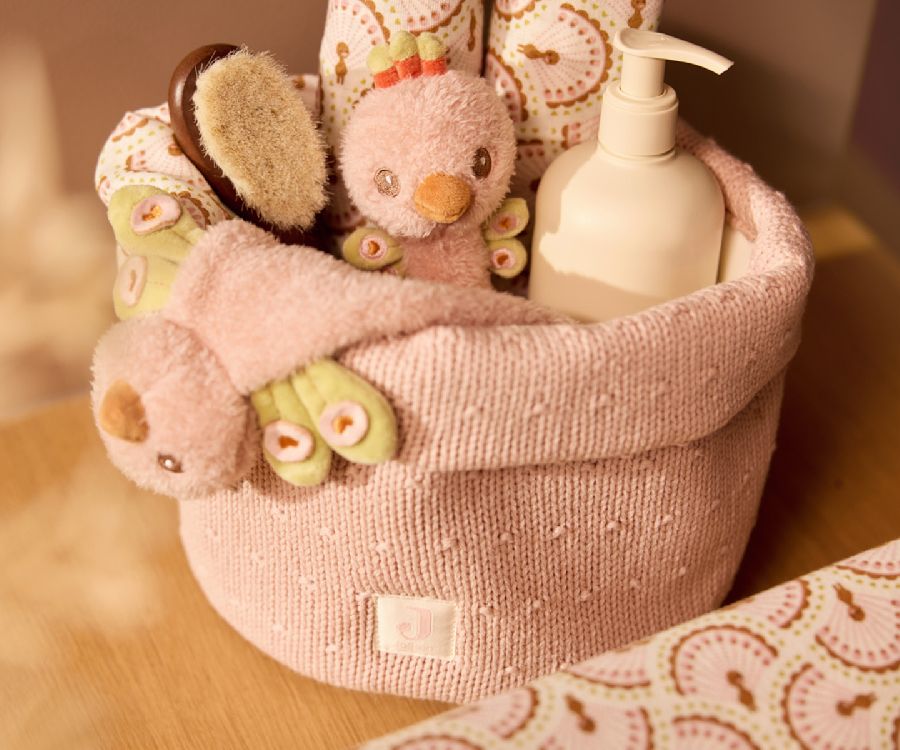 Mand voor was- en verzorgingstafels Jollein | Sprinkle Knit Silk Rose