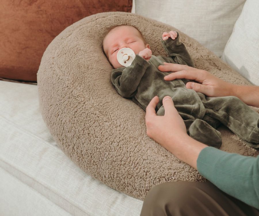 Positioneringskussenhoes Meyco Baby Relaxhoes | Teddy Dark Taupe