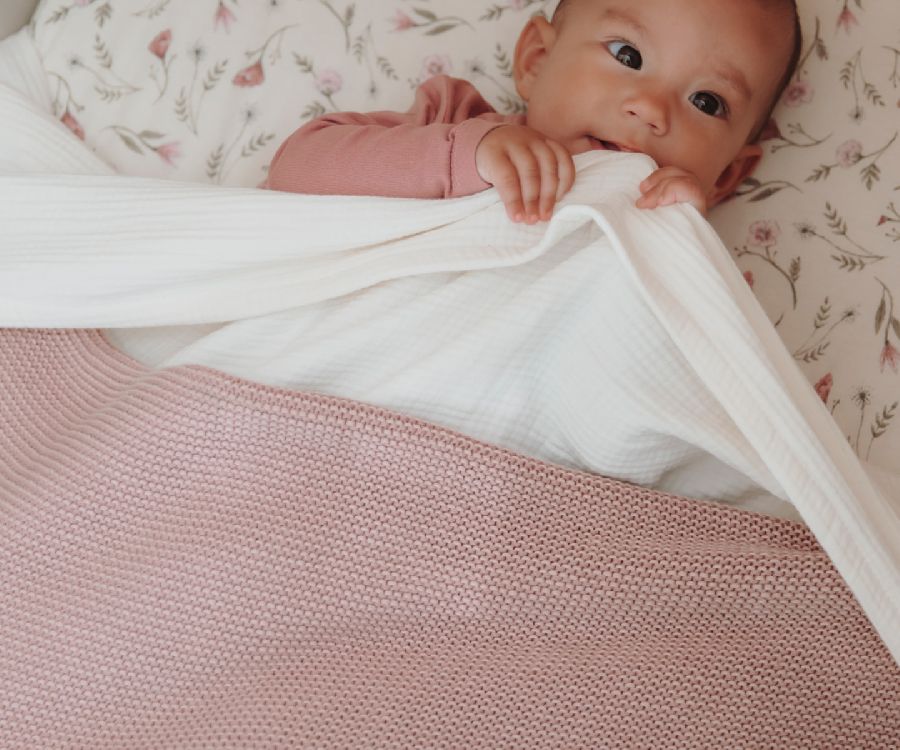 Deken Meyco Baby Deken gebreid stripe, geschikt voor wieg/draagmand/park