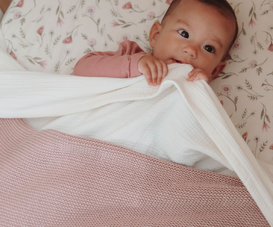 Deken Meyco Baby Deken gebreid stripe, geschikt voor babybed 60x120/babybed 70x140