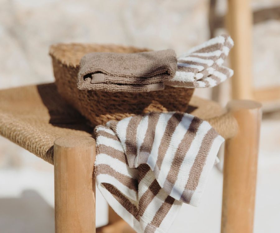 Monddoek Meyco Baby 5 Pack | Fat Stripe Taupe