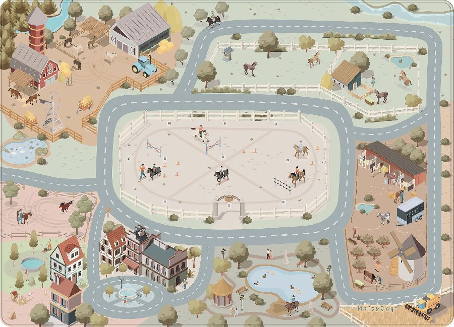 Speeltapijt zonder speelboog Mats & Joy Paarden Manege Speelmat