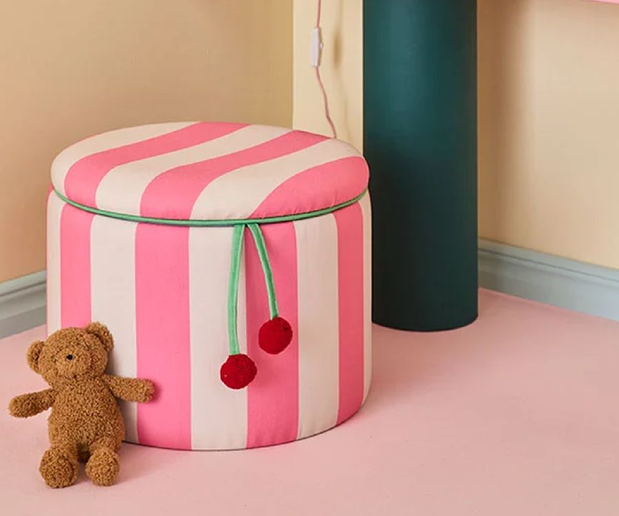 Poef Kids Concept, Pouffe cylinder with storage