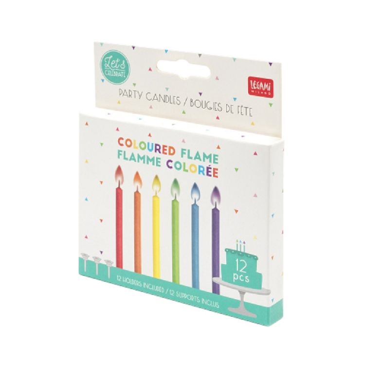 Kaars Legami, Party candles with coloured flames, verjaardagskaars