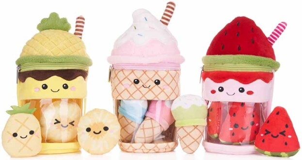 GADGET 1st, Kawaii, Pluche milkshake met mini pluches, assortiment, ananas/ijsje/watermeloen