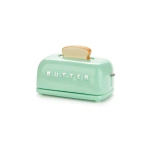 TAFELGEREI 1st, Balvi, Butter dish Toasty green, 125gr, ceramic, groen, botervlootje in vorm van broodrooster