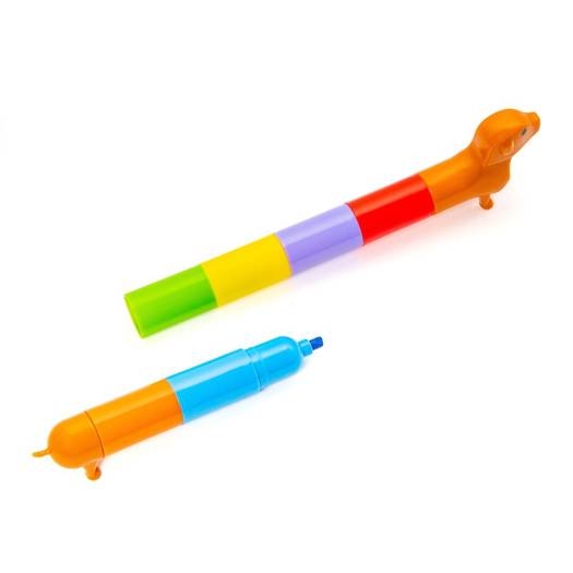 MARKEERSTIFT Rainbow dachshund markers, 4 kleuren