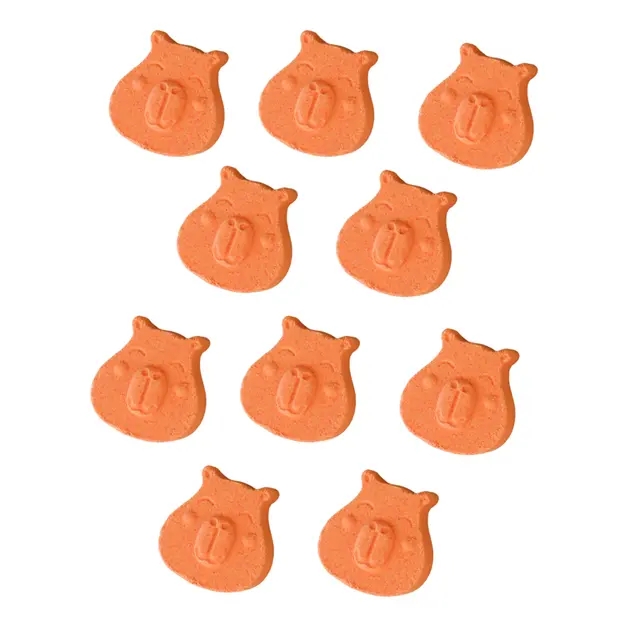 BRUISBAL Capybara, set van 10 stuks, tropische geur, oranje