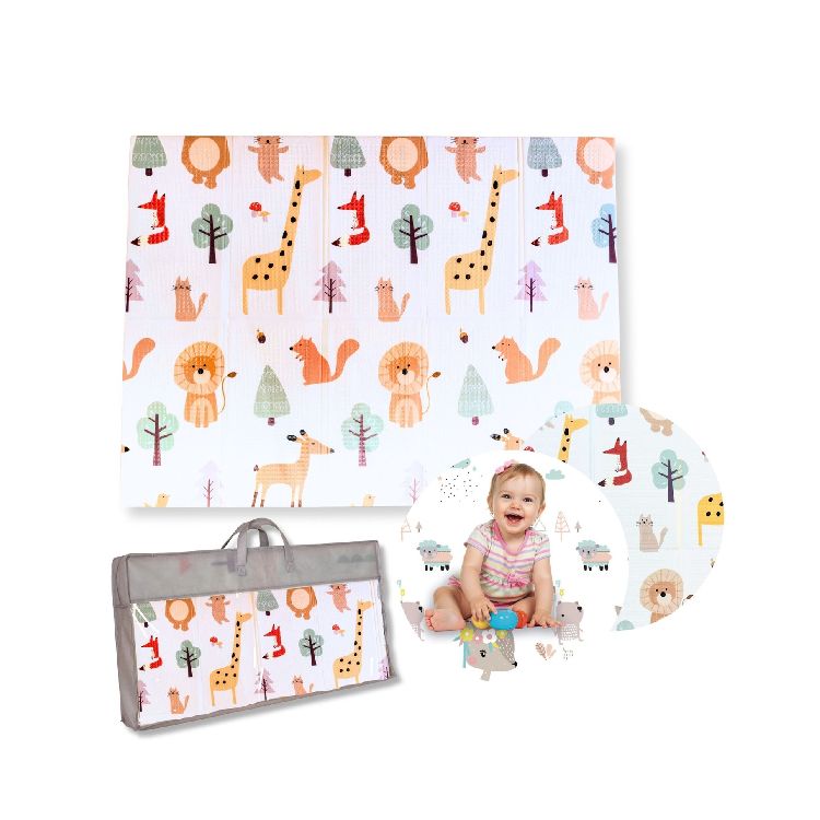 Speeltapijt zonder speelboog Family Nation 2-in-1 Foldable Montessori Play Mat