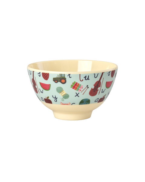 Bord Rice Small Kids Bowl, kom | Blue ABC Print