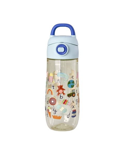 Drinkfles Rice Water Bottle | Blue ABC Print
