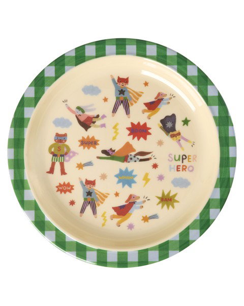 Bord Rice Kids Plate, plat bord | Super Hero