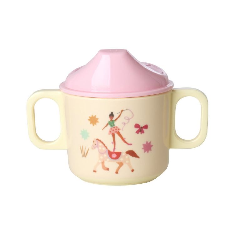 Drinkbeker Rice Baby Cup | Pink Fun Fair Print