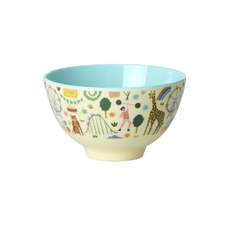 Bord Rice Small Kids Bowl, kom | Mint Fun Fair Print