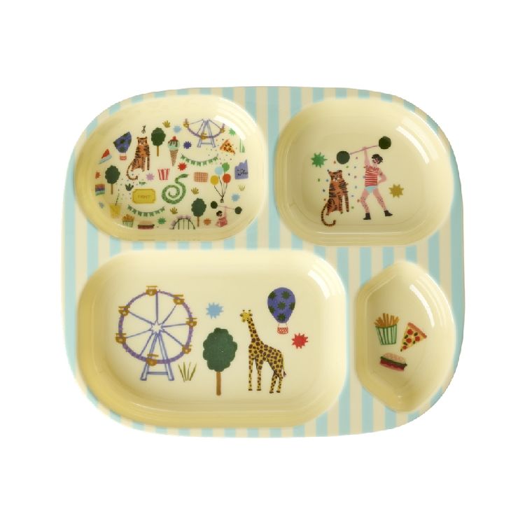 Bord Rice Kids 4 Room Plate, plat bord | Mint Fun Fair Print