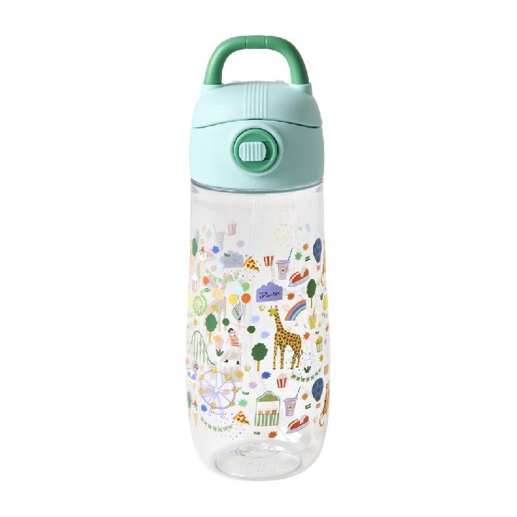 Drinkfles Rice Water Bottle | Mint Fun Fair Print