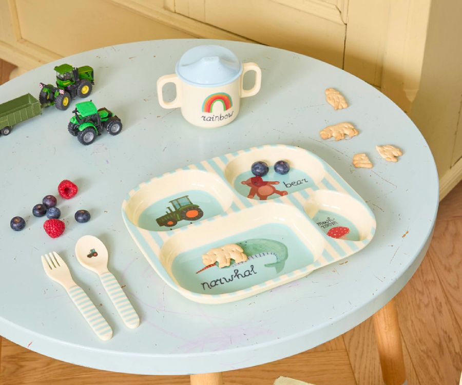 Eetset Rice Baby Dinner Set  - Giftbox | Blue ABC Print