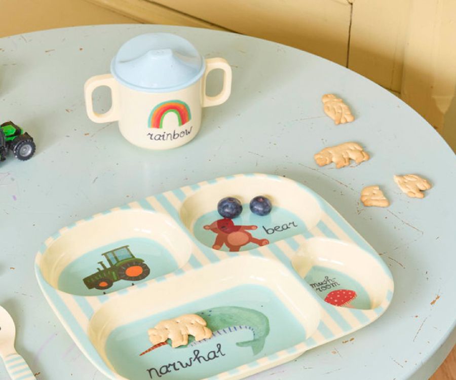 Drinkbeker Rice Baby Cup | Blue ABC Print