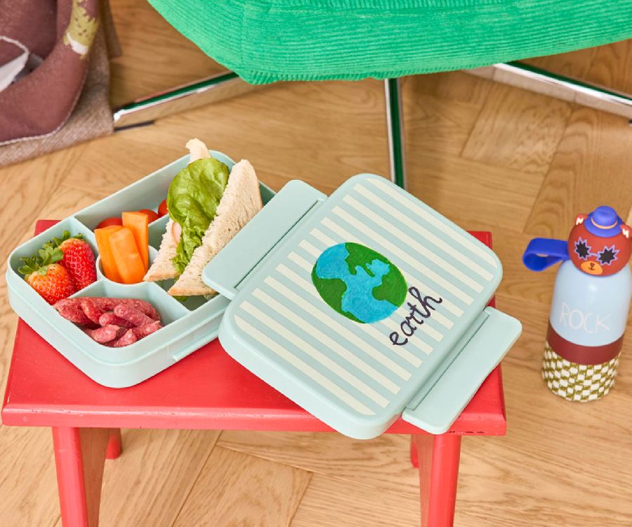 Brooddoos Rice Plastic Lunch Box | Blue ABC Print
