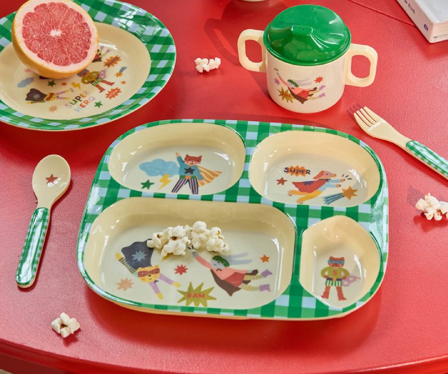 Bord Rice Kids 4 Room Plate, plat bord | Super Hero