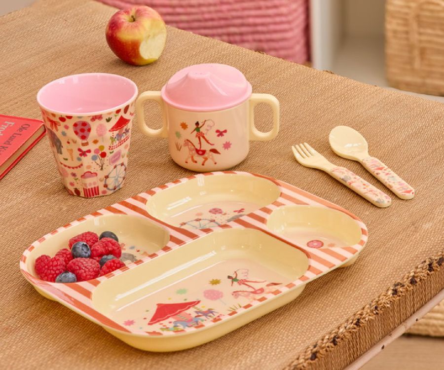 Drinkbeker Rice Medium Kids Cup | Pink Fun Fair Print