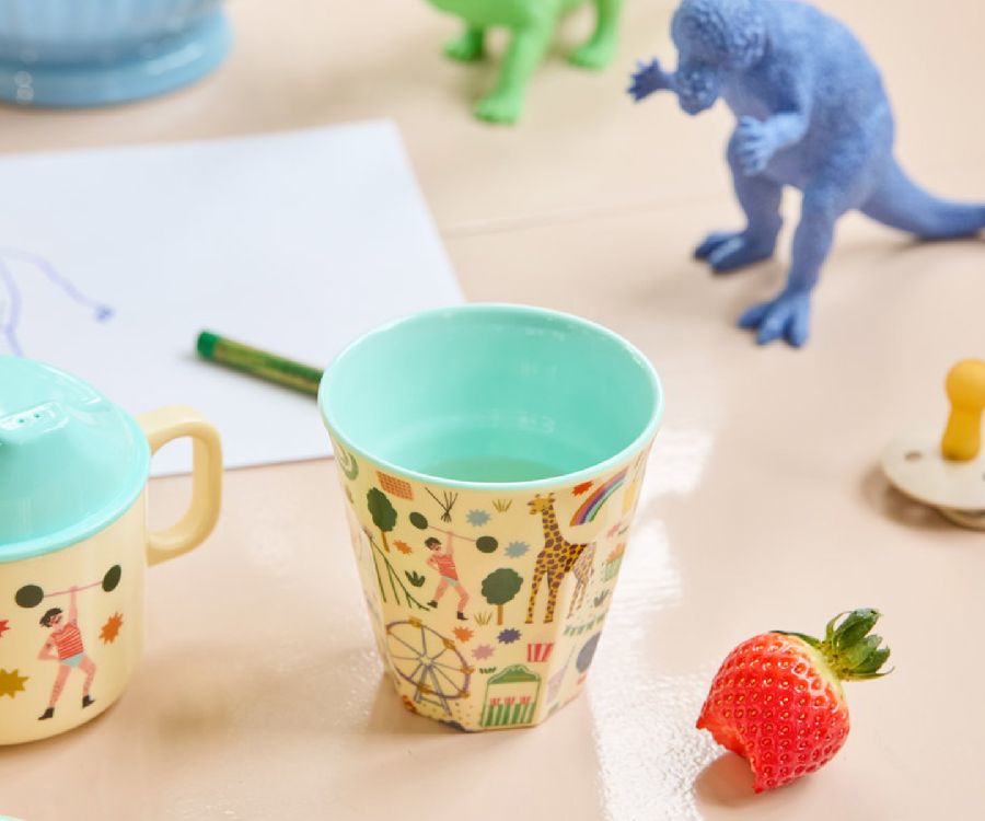 Drinkbeker Rice Medium Kids Cup | Mint Fun Fair Print