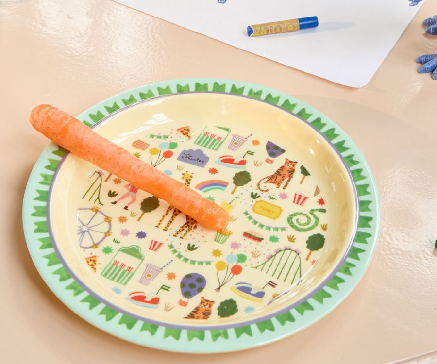 Bord Rice Kids Plate, plat bord | Mint Fun Fair Print