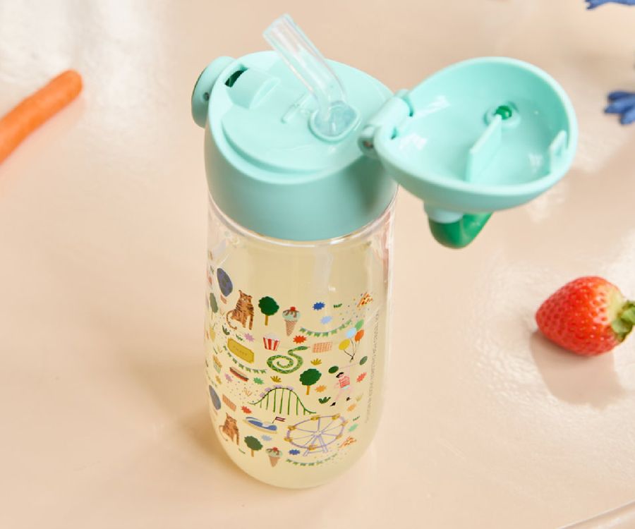 Drinkfles Rice Water Bottle | Mint Fun Fair Print